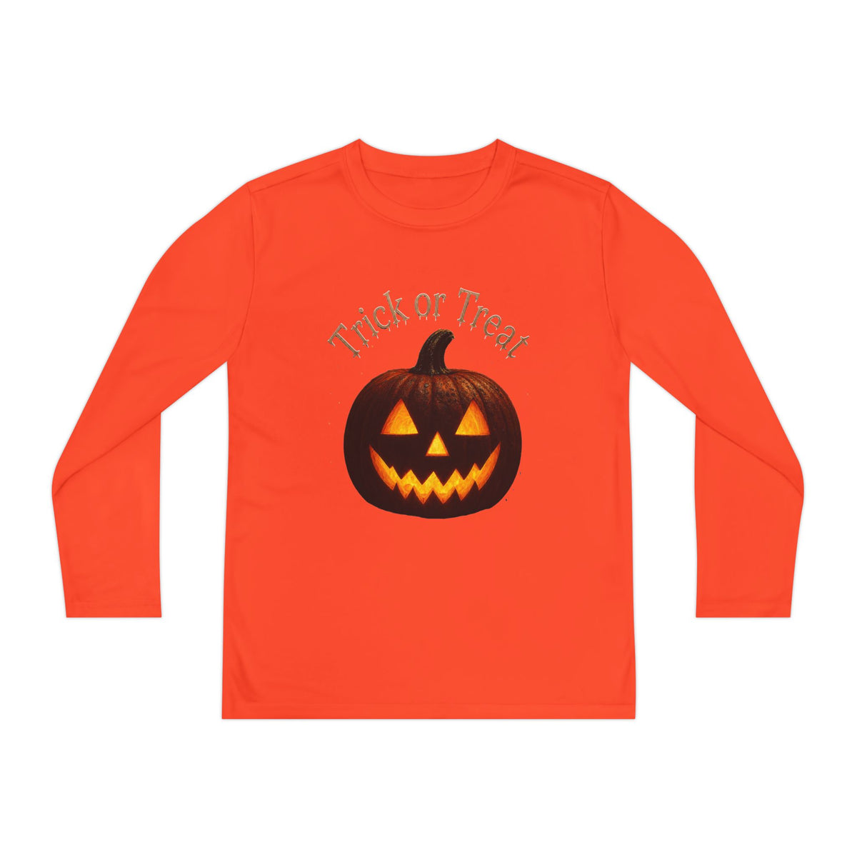 Youth Halloween Pumpkin Long Sleeve Tee - "Trick or Treat"