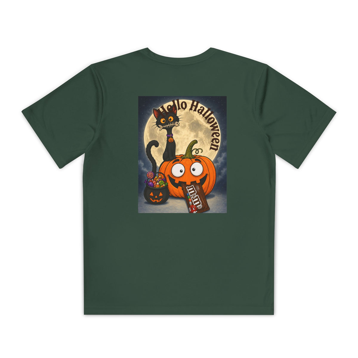 Kids Halloween Trick or Treat T-Shirt — Cute Pumpkin, Ghost & Black Cat Design