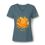 Orange Slice Splash T-Shirt | Citrus Fruit V-Neck Tee