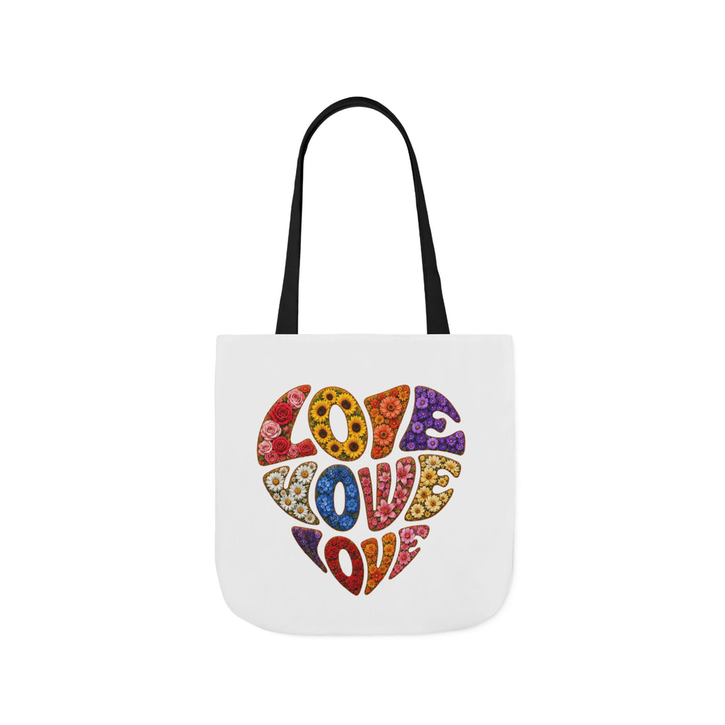 Love Heart Canvas Tote Bag — Colorful Retro ‘LOVE’ Design