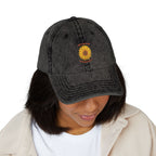 Sunflower Embroidered Vintage Cap