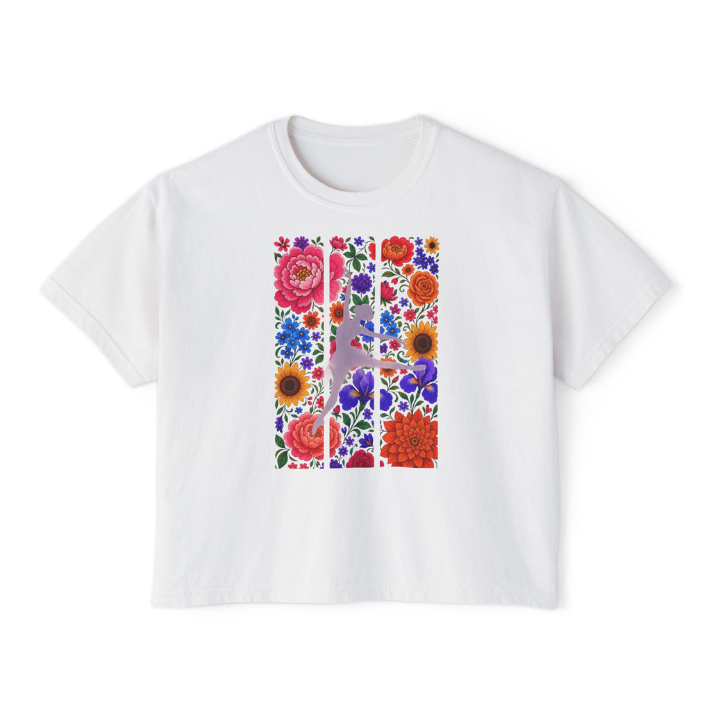 Floral Ballet Dancer Tee | Boxy Crop Shirt