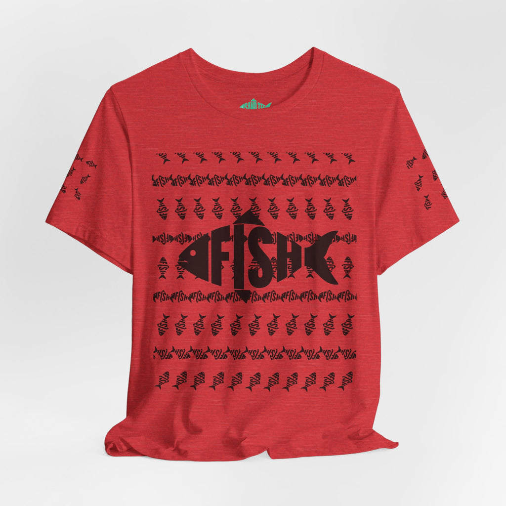 Fish Graphic Tee — 'FISH' Silhouette Fishing Shirt