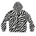Zebra Print Full-Zip Hoodie