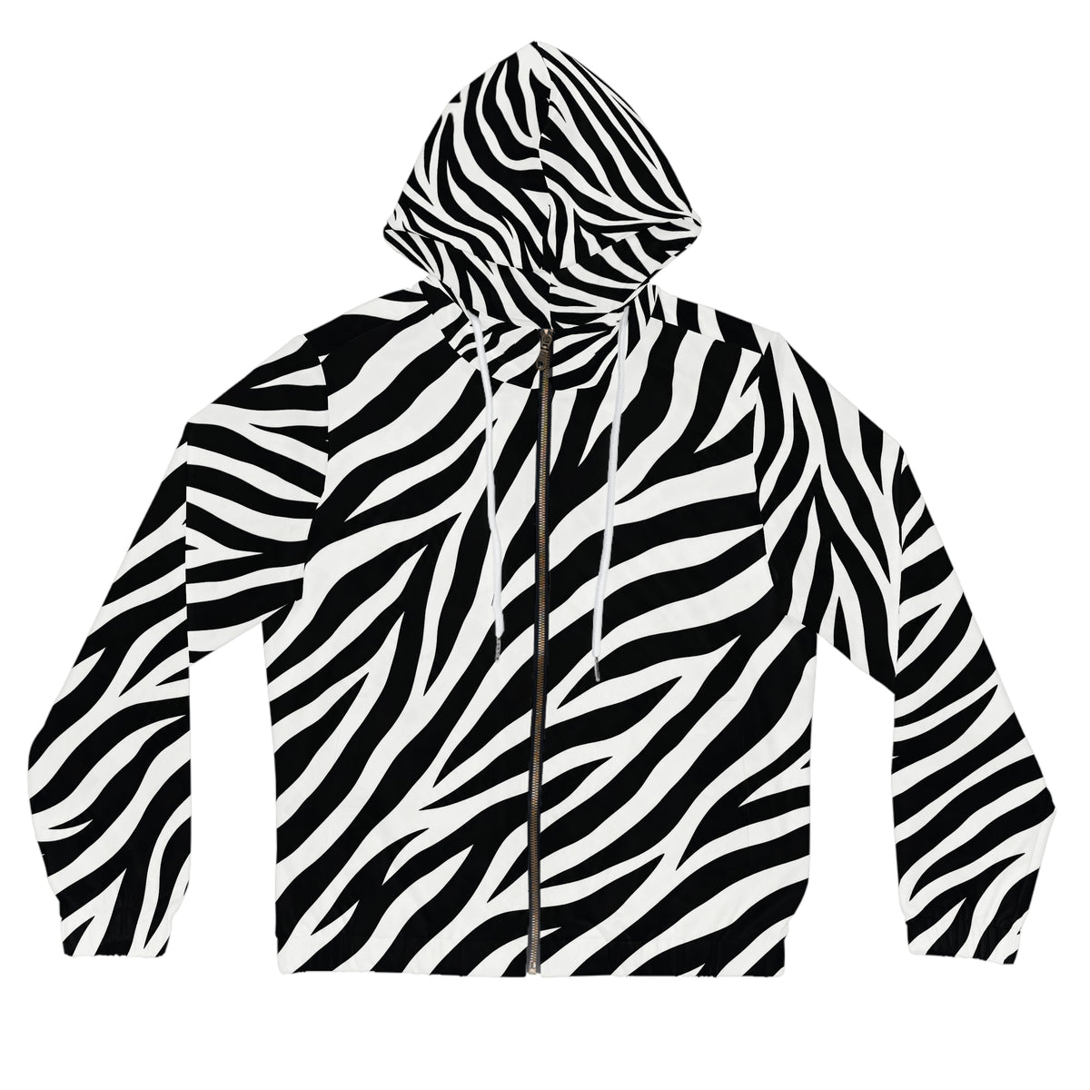 Zebra Print Full-Zip Hoodie