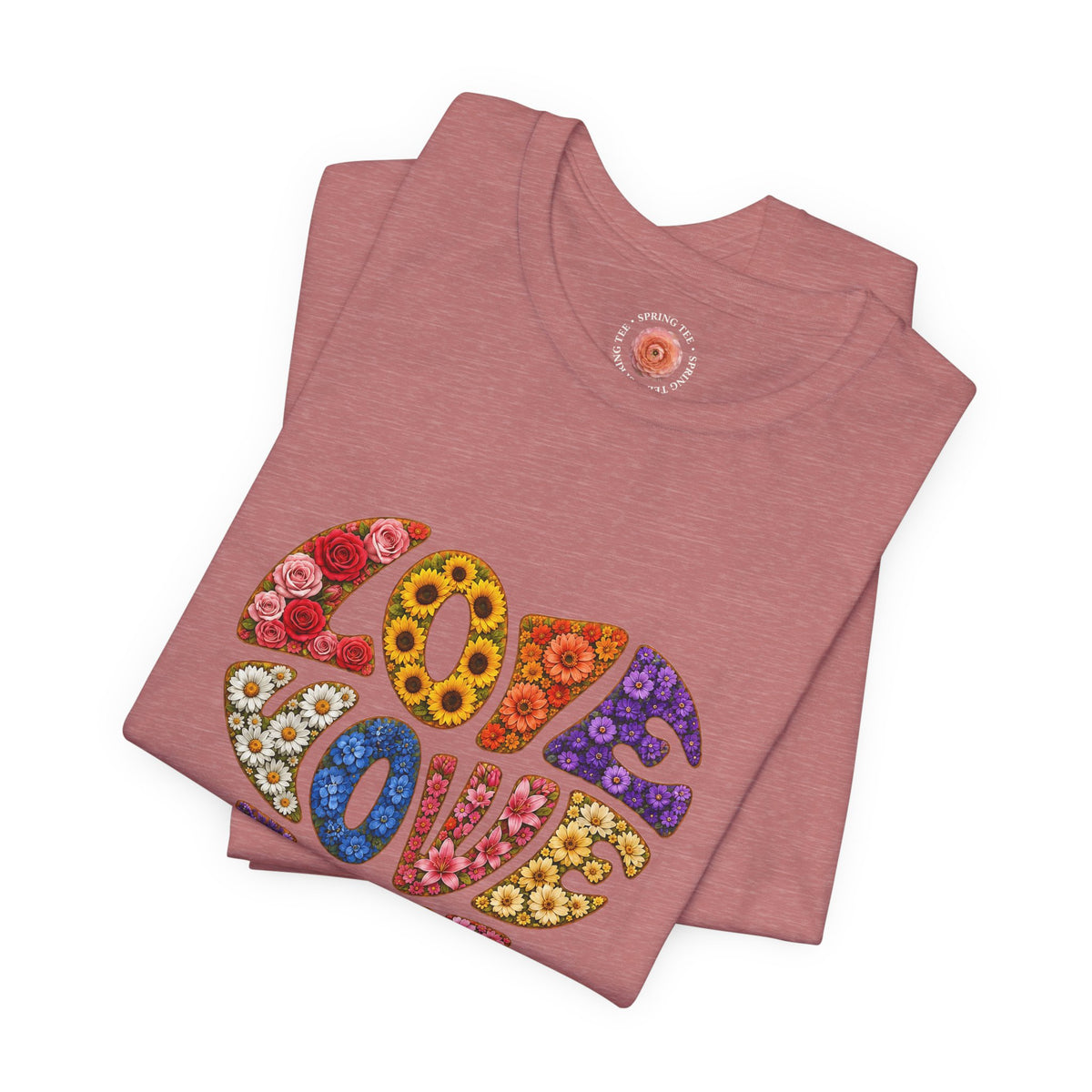 Love Heart Graphic Tee — Retro Psychedelic 'Love' Design