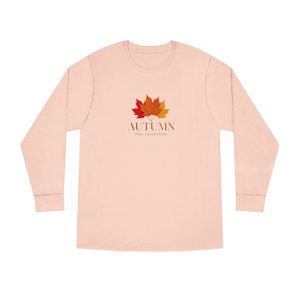 Autumn Leaves Long Sleeve Tee — 'AUTUMN' Maple Graphic Cozy Fall Shirt