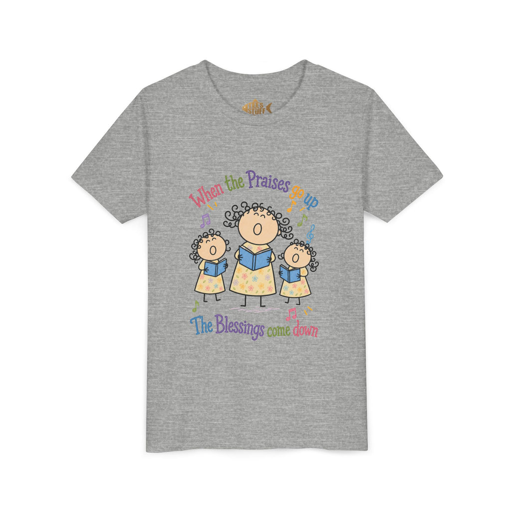 Youth Tee - 'When the Praises Go Up, The Blessings Come Down' Kids Choir Graphic