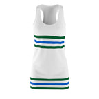 Racerback Stripe Dress — Green & Blue Athletic-Inspired Tank Dress