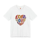 Love Heart Graphic Tee — Retro Floral "Love" Design