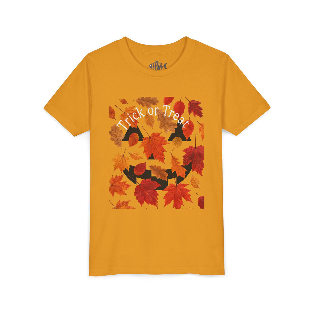 Youth Autumn Falling Leaves Short Sleeve Tee
