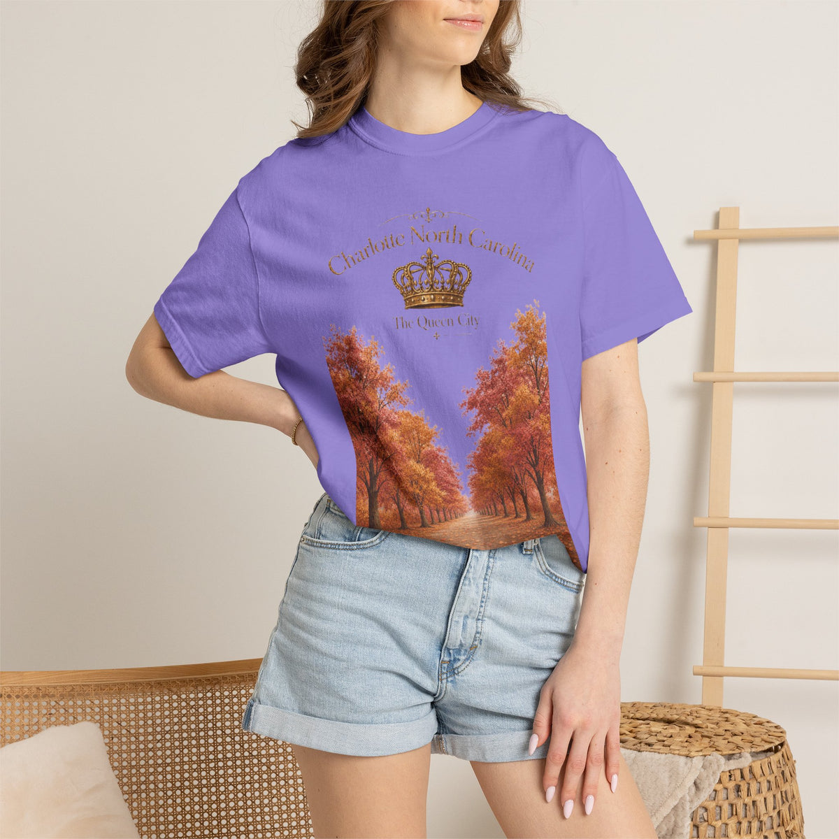 Charlotte North Carolina Autumn Tree Lane T-Shirt