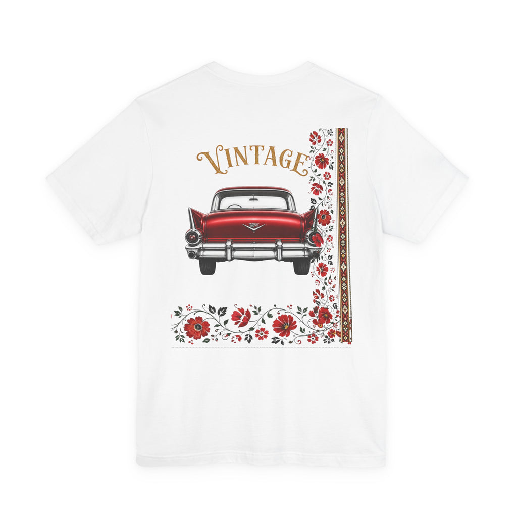 Vintage Classic Car Floral Graphic T-Shirt