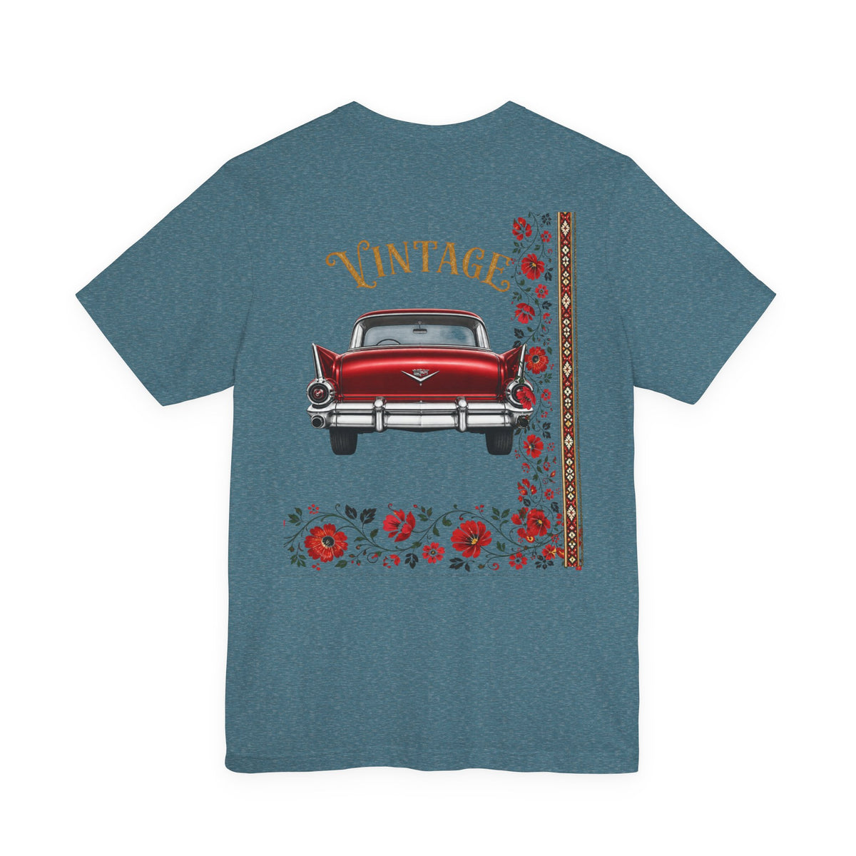 Vintage Classic Car Floral Graphic T-Shirt