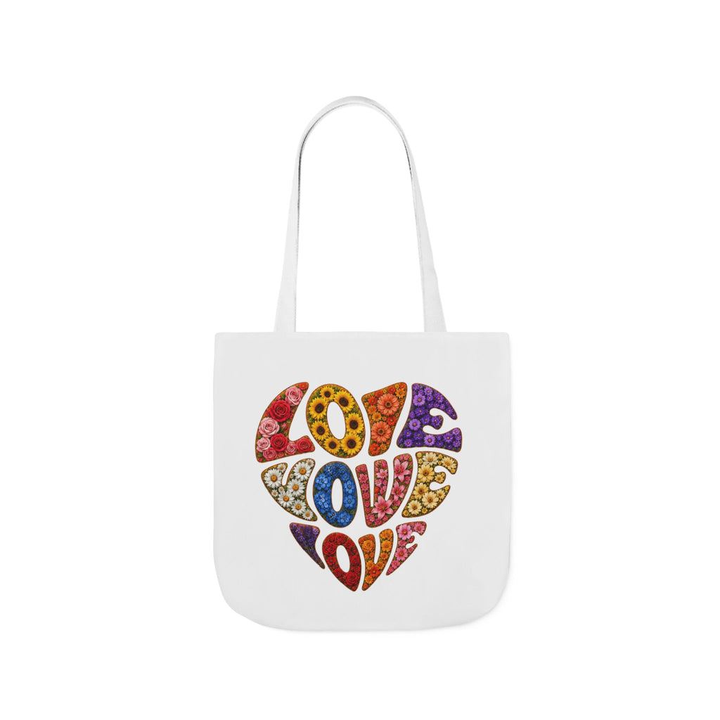 Love Heart Canvas Tote Bag — Colorful Retro ‘LOVE’ Design