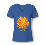 Orange Slice Splash T-Shirt | Citrus Fruit V-Neck Tee