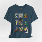 Picasso Portrait Grid T‑Shirt — Colorful Cubist Faces Art Tee