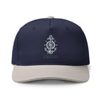 Anchor Compass Embroidered Two-Tone Cap — 'Hold Steady, Anchor Down'