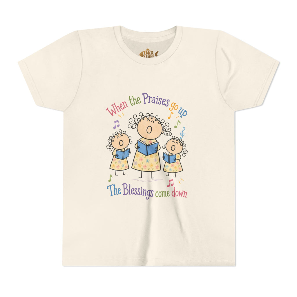 Youth Tee - 'When the Praises Go Up, The Blessings Come Down' Kids Choir Graphic