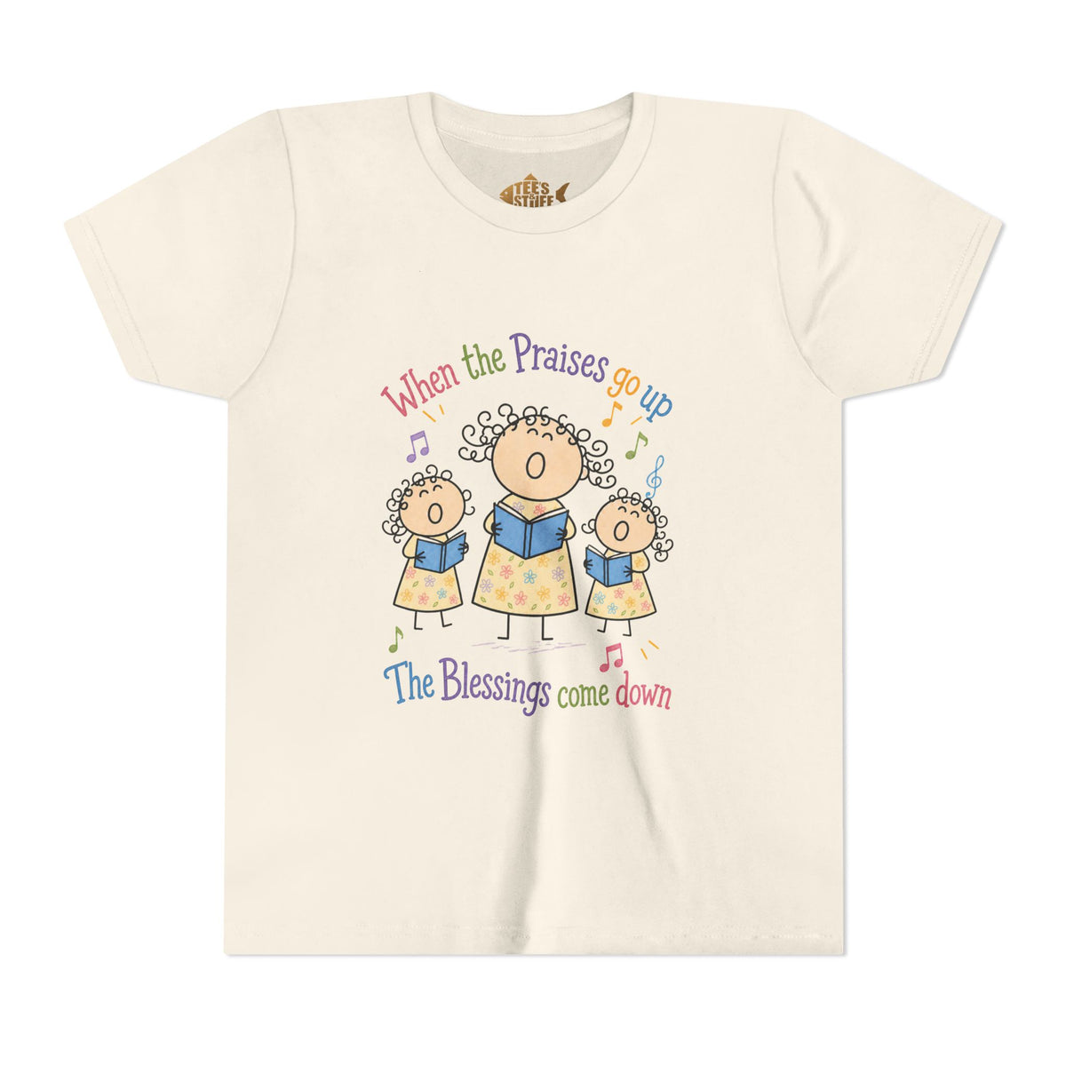 Youth Tee - 'When the Praises Go Up, The Blessings Come Down' Kids Choir Graphic
