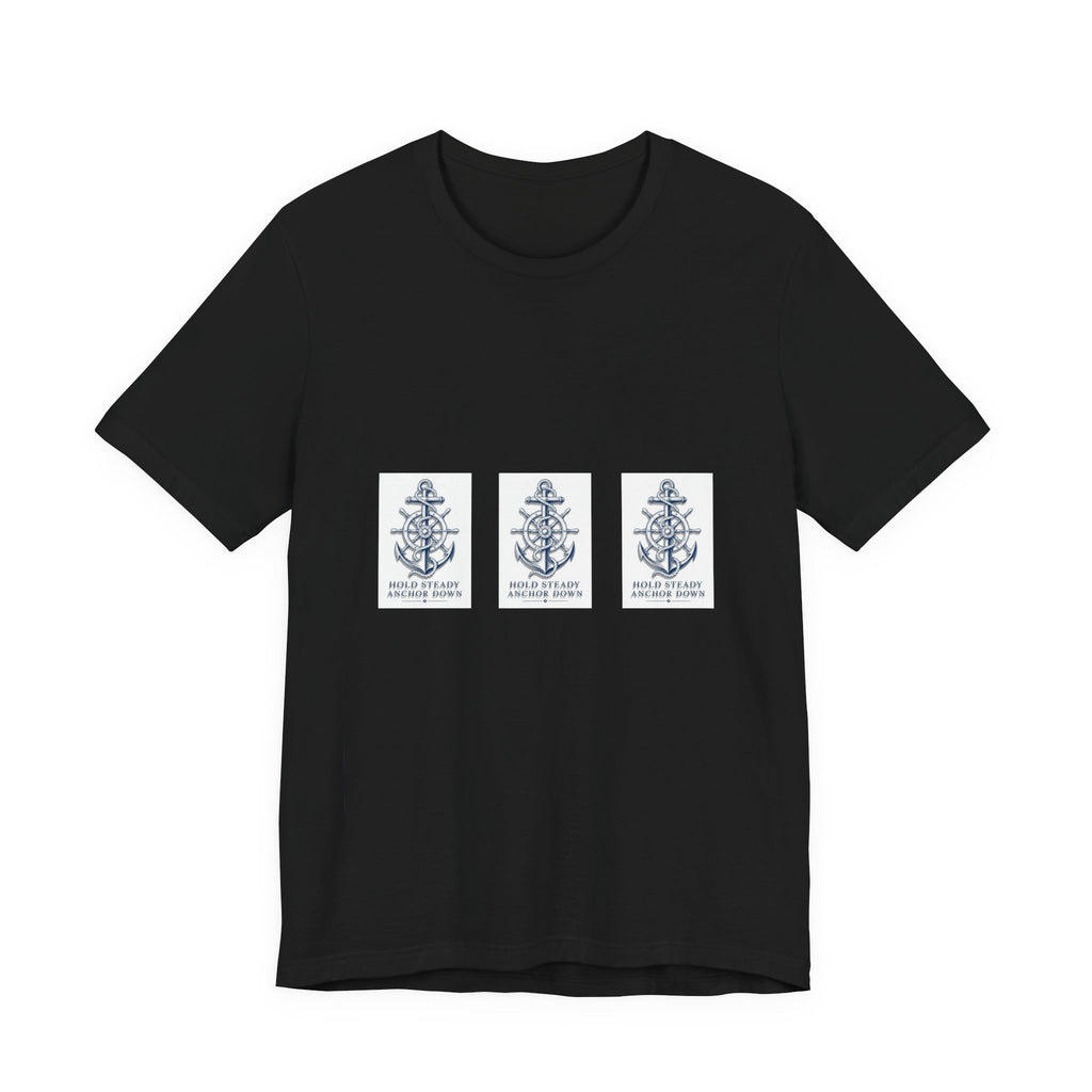 Nautical Anchor Trio T-Shirt — Vintage Navy Boat Crew Graphic Tee
