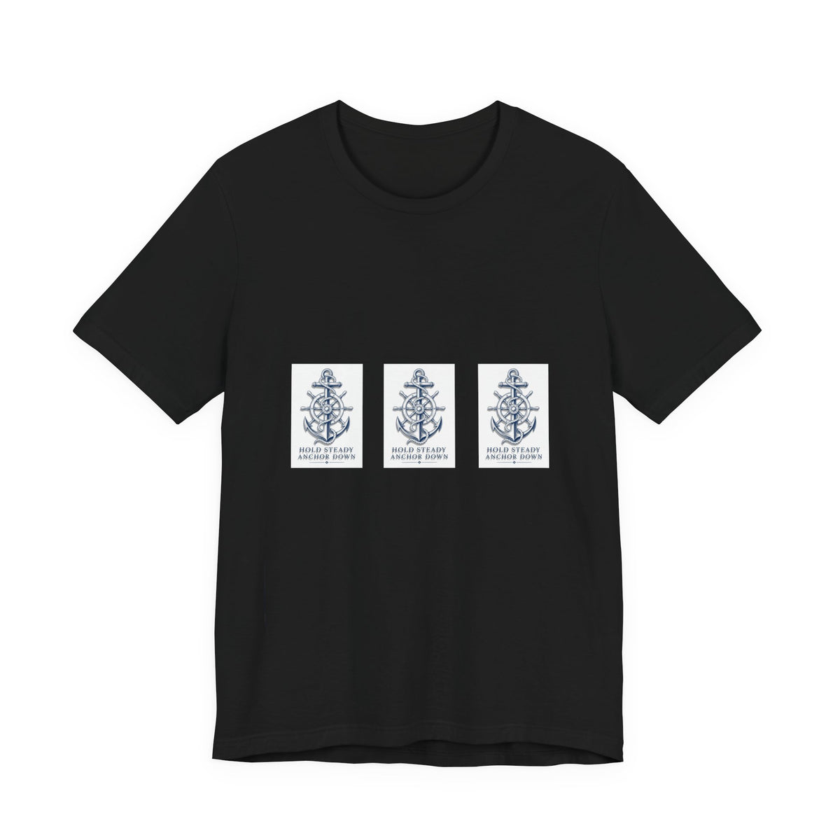 Nautical Anchor Trio T-Shirt — Vintage Navy Boat Crew Graphic Tee