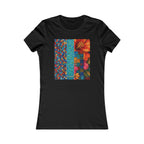 Women's Floral Patchwork Tee — Colorful Quilted Art Graphic Shirt