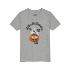 Youth Halloween Tee - "Hello Halloween" Ghost & Pumpkin Trick-or-Treat Shirt