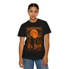 Halloween T-Shirt — "Halloween It's Here" & Jack-O'-Lantern Pumpkin Graphic
