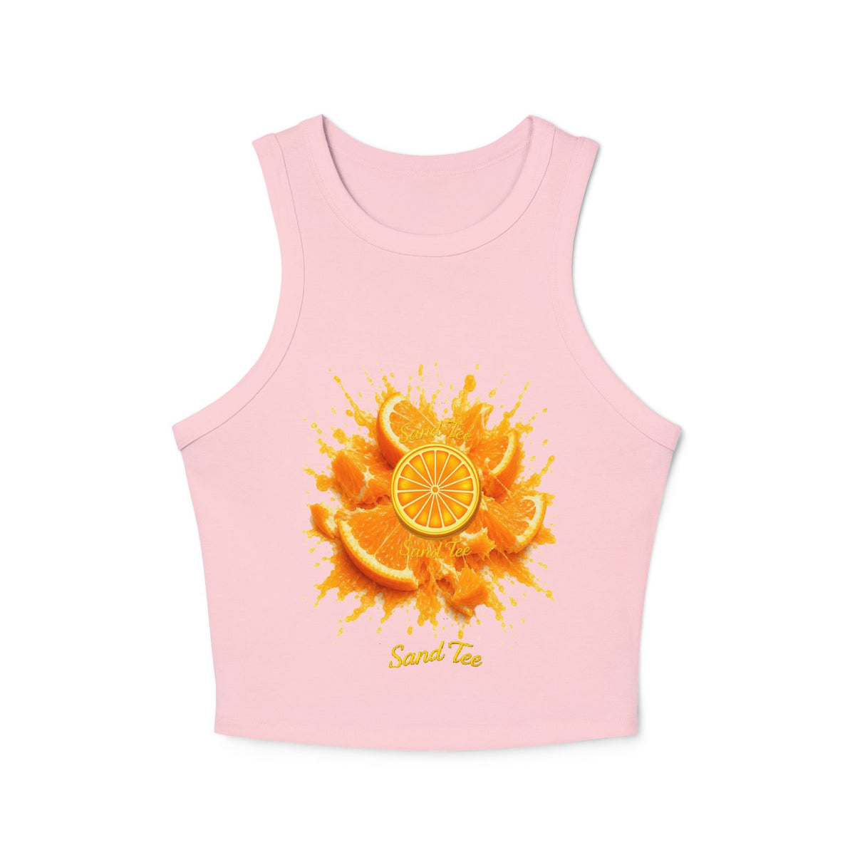 Orange Slice Splash Racer Tank Top | Citrus Fruit Graphic