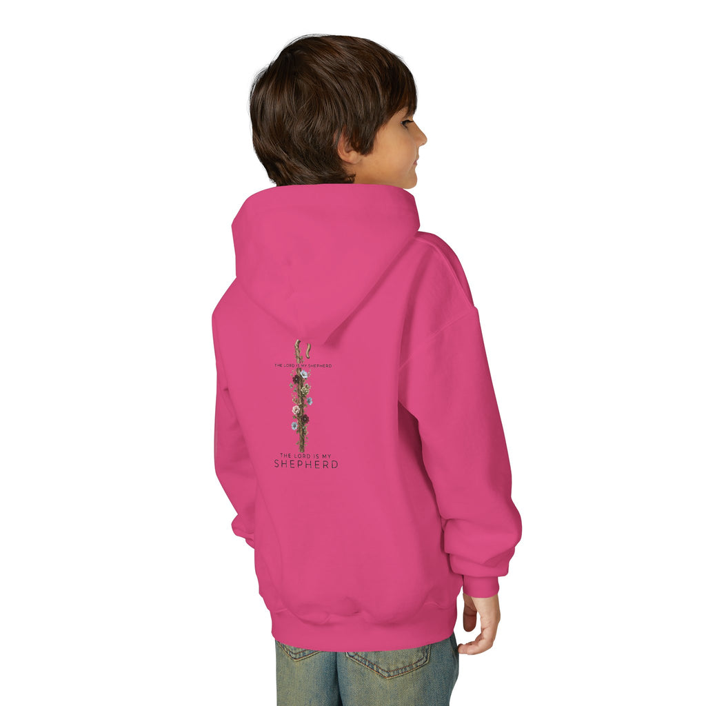 "The Lord Is My Shepherd" -Youth Heavy Blend Hooded Sweatshirt