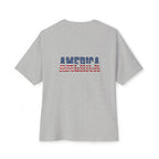 American Flag Poppy Tee Shirt -Unisex Oversized Boxy Tee
