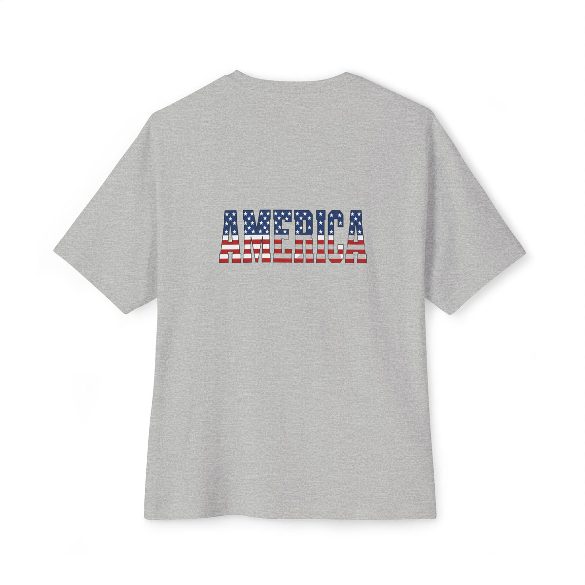American Flag Poppy Tee Shirt -Unisex Oversized Boxy Tee