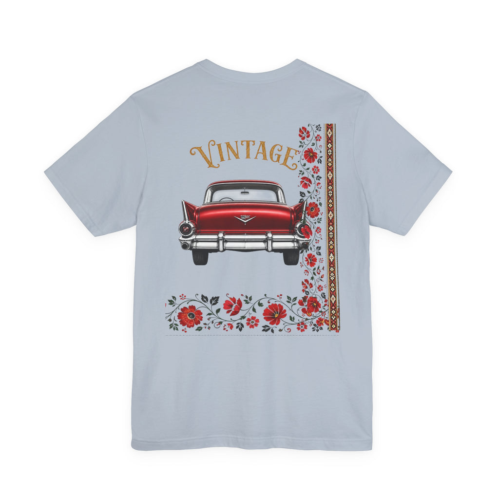 Vintage Classic Car Floral Graphic T-Shirt