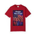 4th of July Flag T-Shirt — "Happy 4th of July" Front & America Flag Back