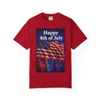 4th of July Flag T-Shirt — "Happy 4th of July" Front & America Flag Back
