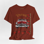 Vintage Classic Car Floral Graphic T-Shirt