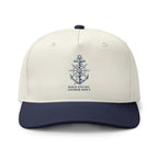 Anchor Compass Embroidered Two-Tone Cap — 'Hold Steady, Anchor Down'