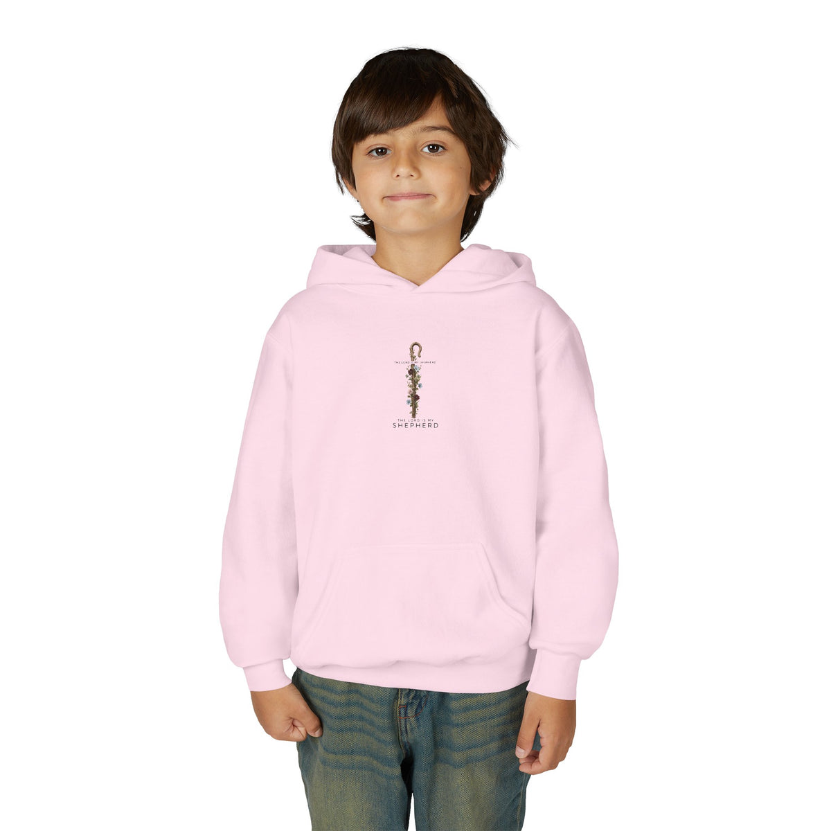 "The Lord Is My Shepherd" -Youth Heavy Blend Hooded Sweatshirt