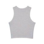 Ocean Mosaic Fish Racer Tank Top — Beachy Blue Graphic Crop Tank