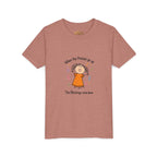 Youth Tee — "When the Praises Go Up, The Blessings Come Down" Kids Christian Shirt