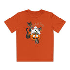 Kids Halloween Trick or Treat T-Shirt — Cute Pumpkin, Ghost & Black Cat Design