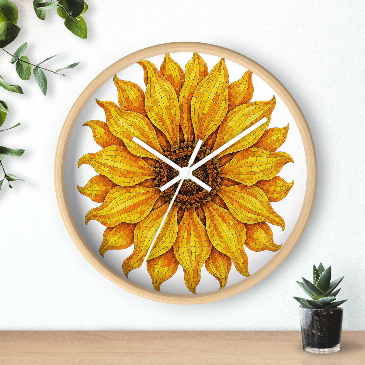 Sunflower Wall Clock — Bright Floral Home Decor Timepiece