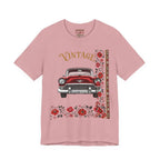 Vintage Classic Car Floral Graphic T-Shirt