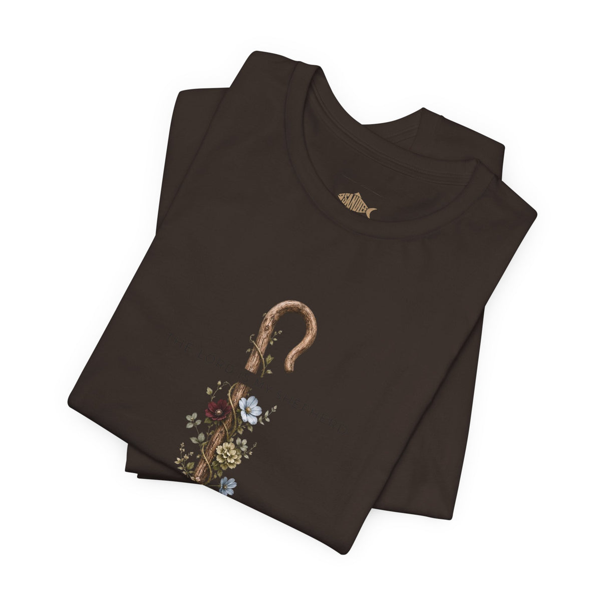 Shepherd Floral Staff T‑Shirt — 'The Lord Is My Shepherd' Faith Tee