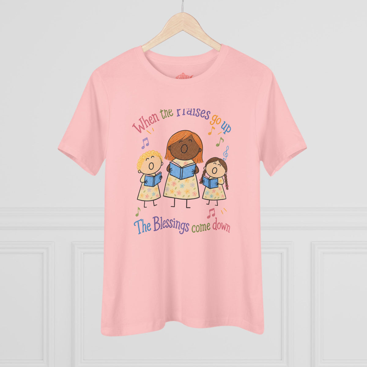Women's Praise Choir Tee — "When the Praises Go Up, The Blessings Come Down"