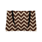 Chevron Weekender Tote Bag — Brown Rustic Zigzag Travel Tote