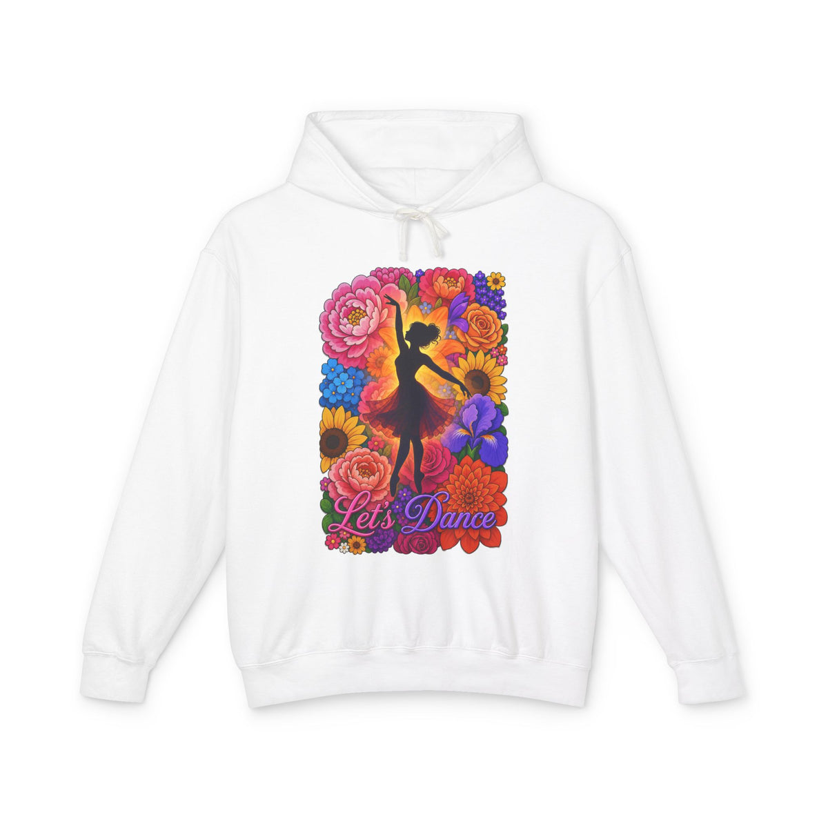 Ballerina flower - Ballet Floral Hoodie — 'Let's Dance' Lightweight Dance Sweatshirt