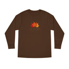Autumn Leaves Long Sleeve Tee — 'AUTUMN' Maple Graphic Cozy Fall Shirt