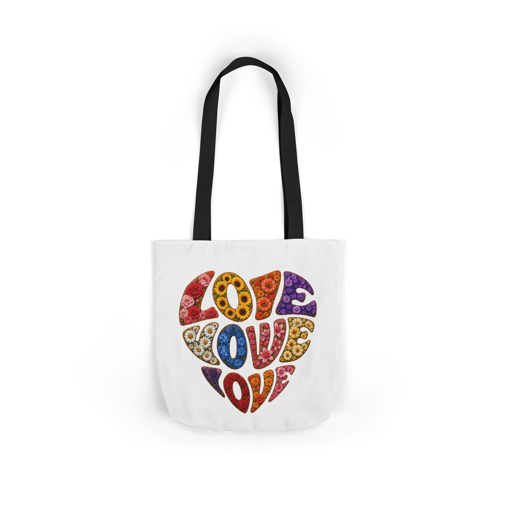 Love Heart Canvas Tote Bag — Colorful Retro ‘LOVE’ Design